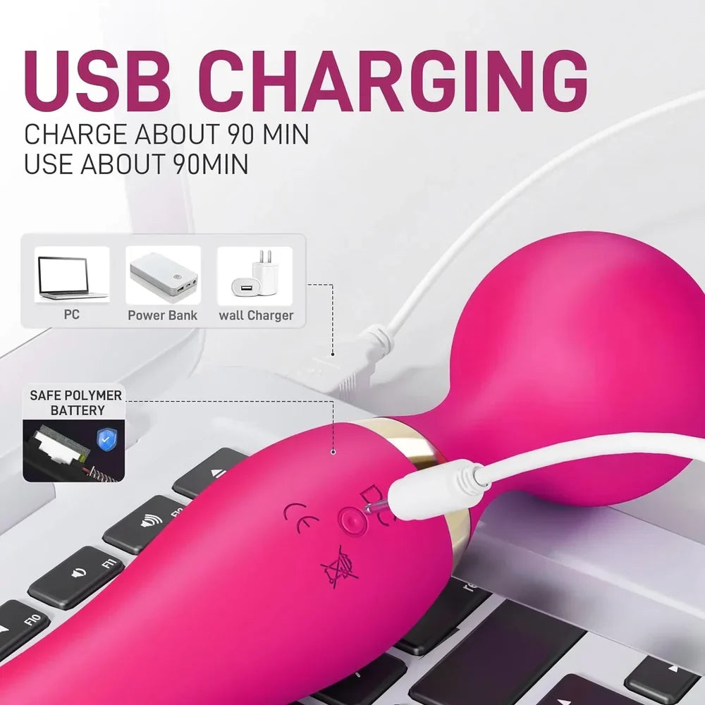 Double-Ended 2-in-1 Wand Vibrator ✨